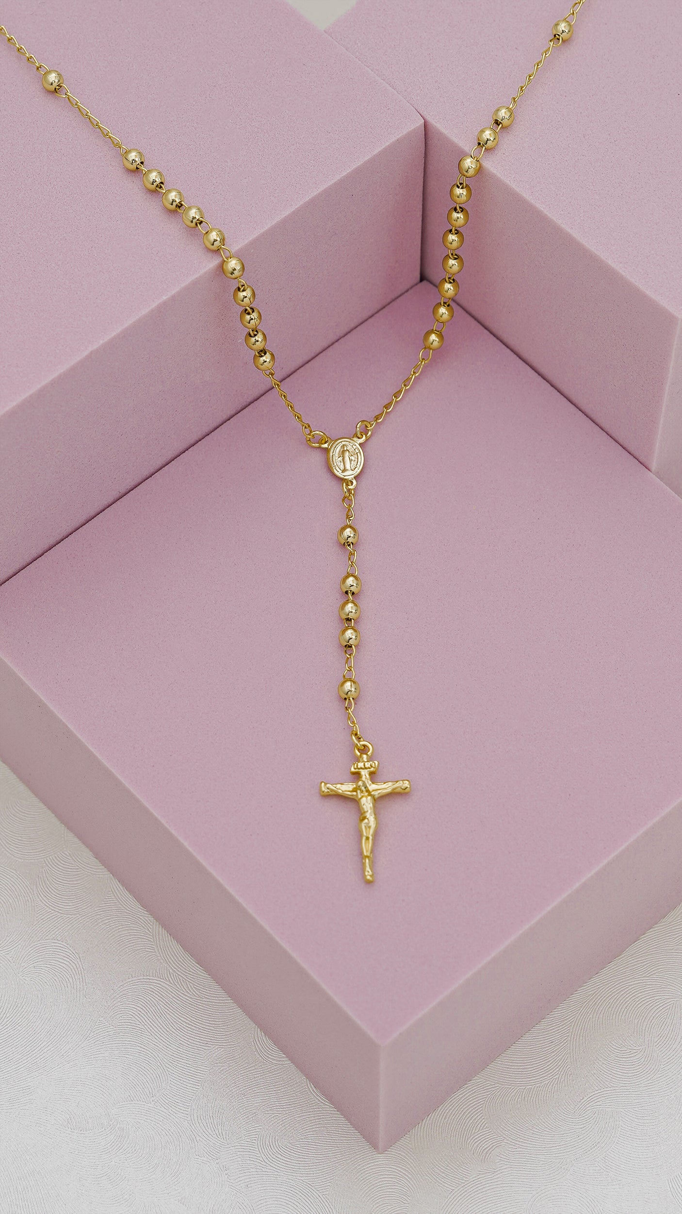 Rosario jesus crucificado 3,5mm ( 45cms )