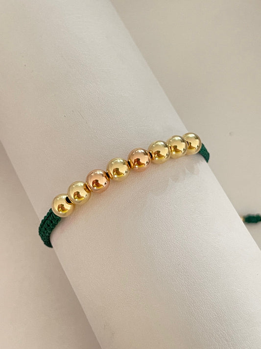 Pulsera 6 milímetros oro rosado y dorado