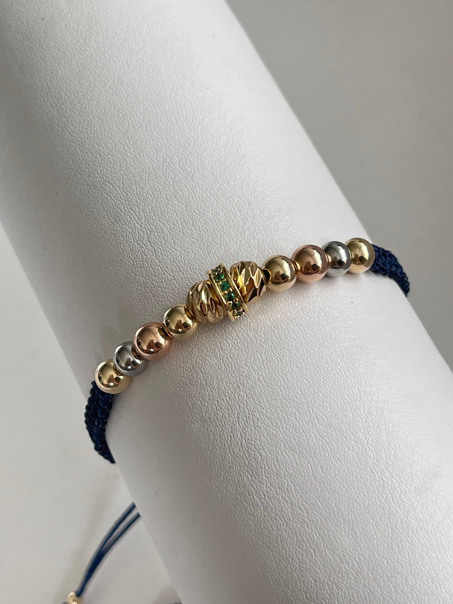 Pulsera 3 oros diamantada 5 milímetros y Piedra Swarovski (8mm)✨